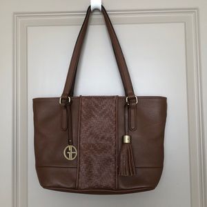 Giani Bernini Brown Pebbled Leather Shoulder Bag